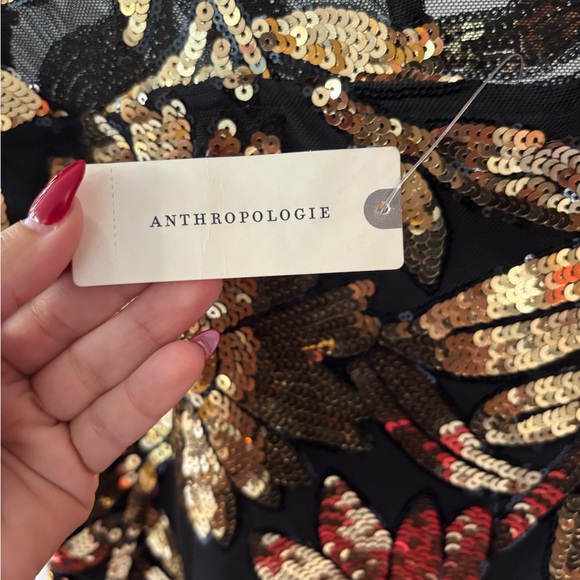 Anthropologie Black and Gold Sequin Dress - Picture 5 of 8